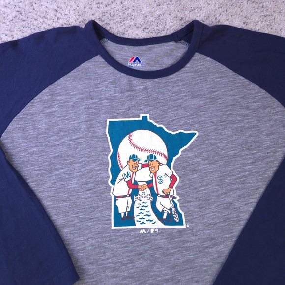 Majestic Other - Minnesota Twins Shirt Mens 2XLT Raglan Baseball Tee Majestic Twin Cities Logo‎